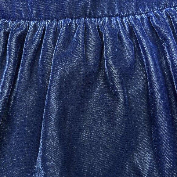 J. Crew Velvet Ruffle-Hem Dress in Vivid Ink Blue Drop Waist Size 6 - NWOT - Picture 5 of 8